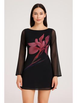 Cider - Boat Neck Floral Dress Curve & Plus