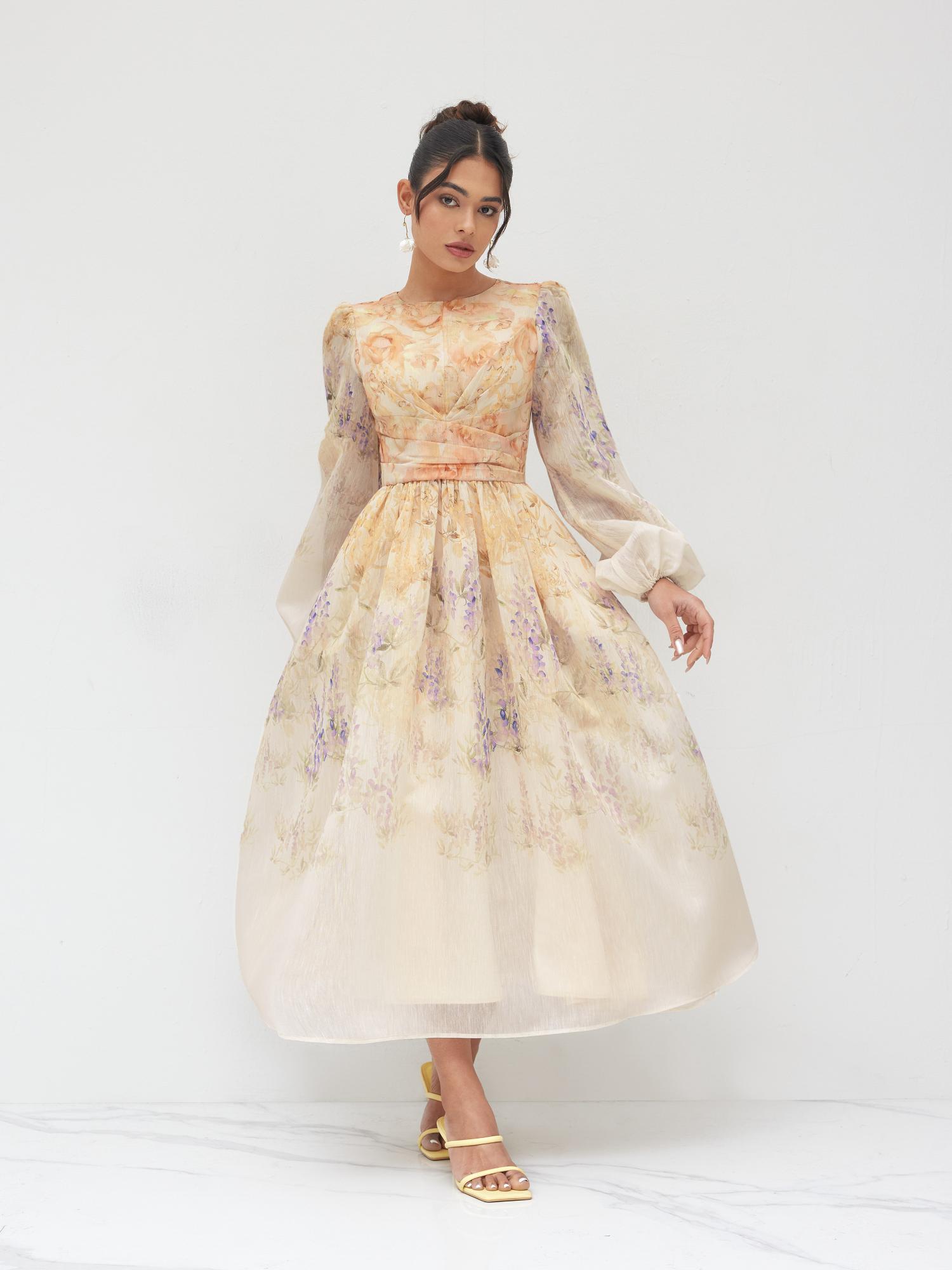 cider Cotton Floral Pleated Dress-picture-42