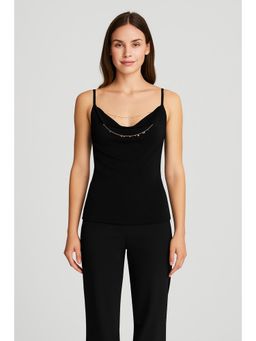 Cider - Cowl Neck Backless Chain Detail Top