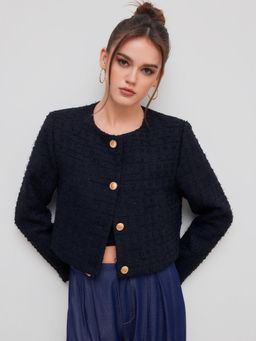 Cider - Tweed Round Neck Jacket