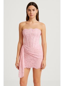 Cider - Lace Tube Tie Back Dress