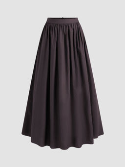 Cider - 100% Cotton Mid Rise Solid Ruffle Skirt
