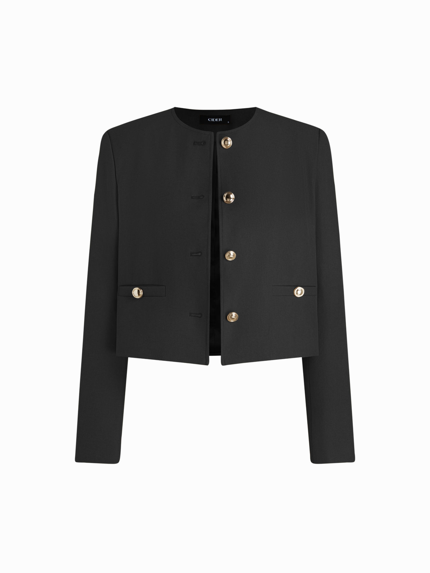 cider Round Neckline Knotted Crop Blazer-picture-28