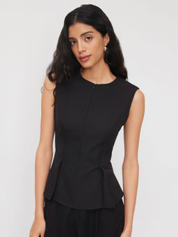 Cider - Half Zip Pleated Blouse