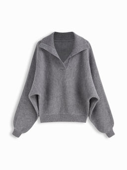 Cider - Polo Solid Long Sleeve Sweater
