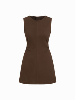 Cider - High Stretch Denim Ruched Zipper Dress