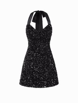 Cider - Sequin Halter Neck Dress