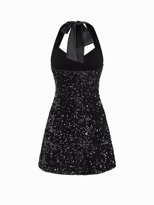 cider black sequin dress Buy Halter Neck Mini (M) Online Crafted in dazzling black