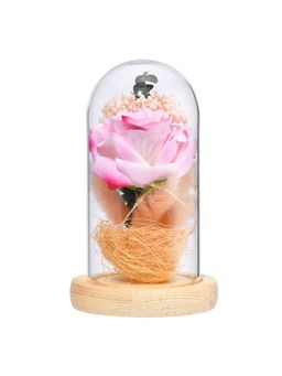 Gleevers - 3D Rose Crystal LED Lamp Pink Changing