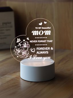 Gleevers - Acrylic Plaque with Stand LED Light Heart-shaped Engraved Night Light