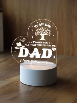 Gleevers - Acrylic Plaque with Stand LED Light Heart Shaped Engraved Night Light