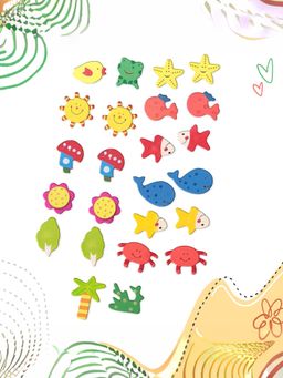 Gleevers - Wooden Colorful Fridge Magnets (Pack of 24)