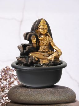 Gleevers - Polyresin Shiva Fountain for Home Decor Grey
