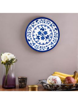 KOLOROBIA - Premium Wall Plate Inspired By Delftware Floral Blue Pottery In 7 inch