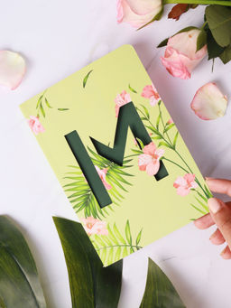 Doodle Collection - Doodle Initial M - Floral Monogram Notebook