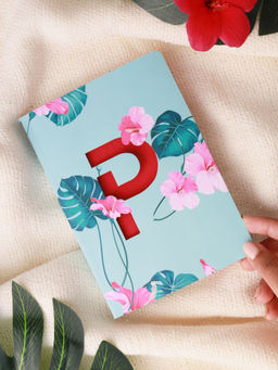 Doodle Collection - Doodle Initial P - Floral Monogram Notebook