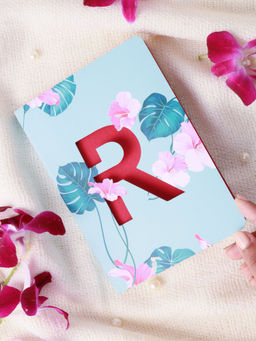 Doodle Collection - Doodle Initial R - Floral Monogram Notebook