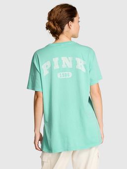 Victoria's Secret - Women PINK Green Typography Campus T-shirt
