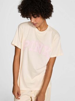 Victoria's Secret - Women Cream Typography Pink T-shirt
