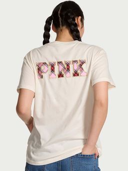 Victoria's Secret - Women Beige Typography PINK T-shirt