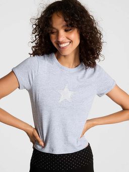 Victoria's Secret - Women Grey Solid PINK T-shirt