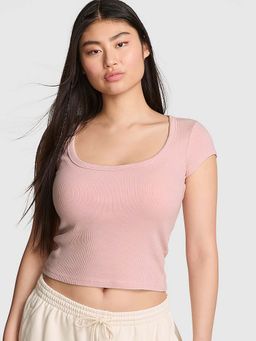 Victoria's Secret - Women Textured PINK T-shirt