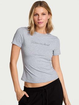 Victoria's Secret - Women Grey Typography T-shirt