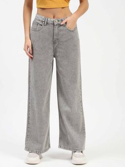 Madame - Grey Wide Leg Jeans