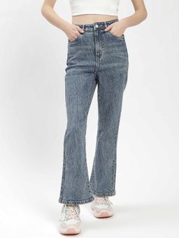 Madame - Blue Whiskered Flared Jeans