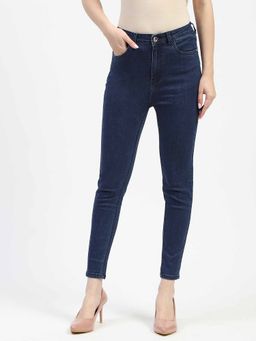 Madame - Dark Blue Slim Fit Cotton Jeans