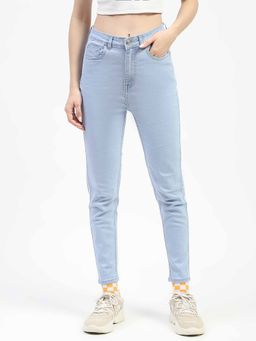 Madame - Ice Blue Slim Fit Cotton Jeans