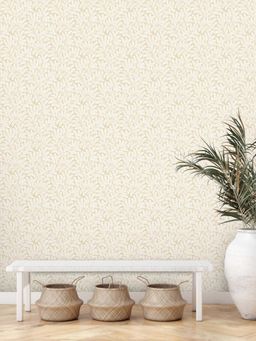 Excel - Beige Leafy Vines Wallpaper for Home