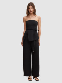 Forever New - Women Black Solid/Plain Polyester Jumpsuit