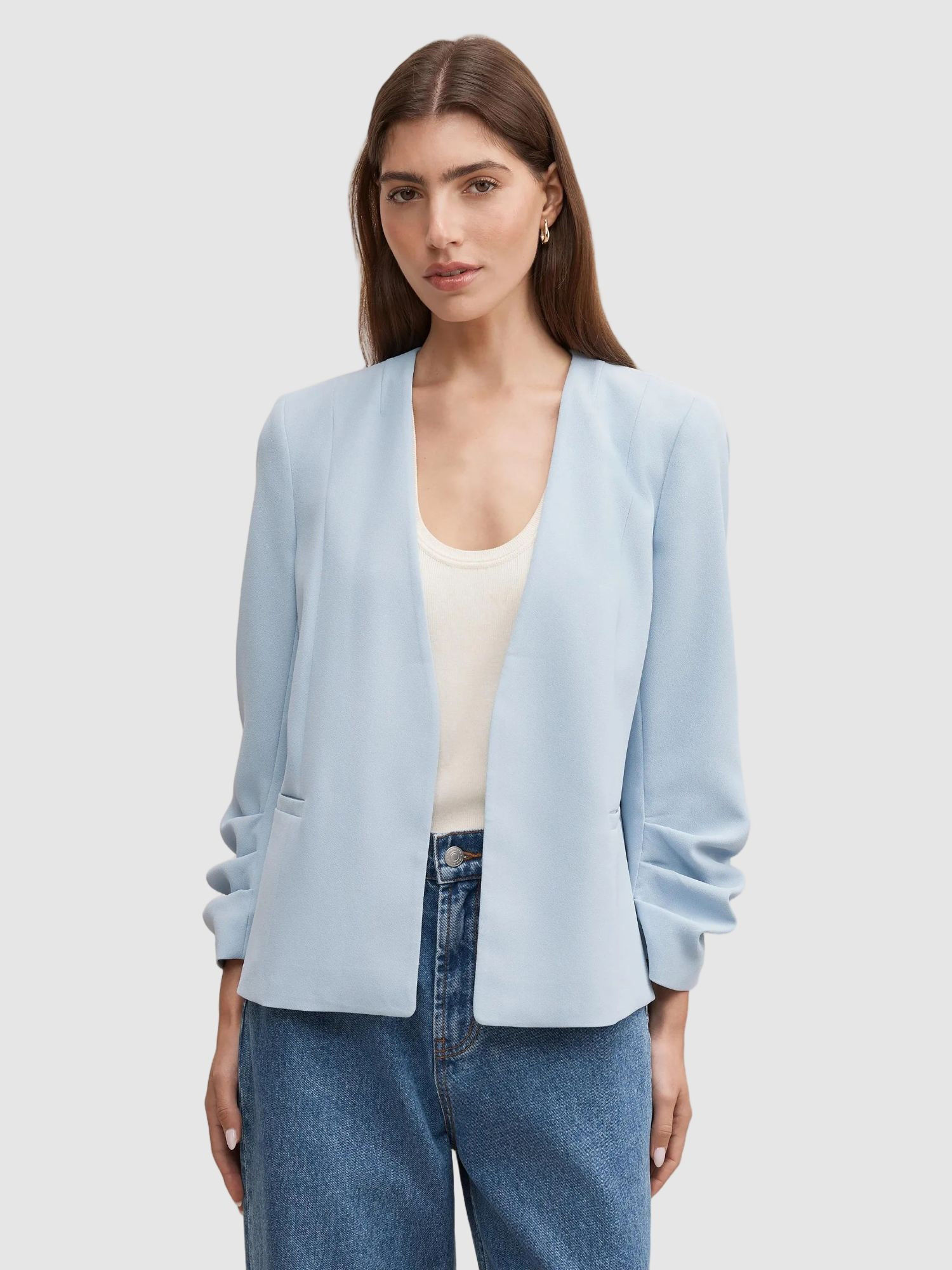 forever new Women Blue Solid/Plain Polyester Shrug-picture-41
