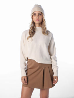 ONLY - Women White Textured Polyester Blend Sweater