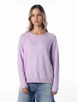 ONLY - Women Purple Textured Polyester Blend Sweater