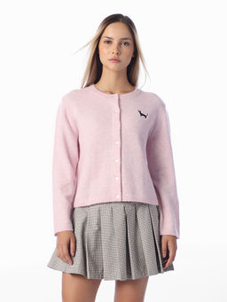 ONLY - Women Pink Textured Polyester Blend Cardigan