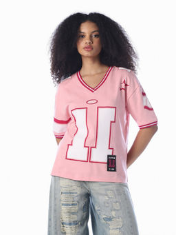 ONLY - Women Pink Typography Cotton T-Shirt