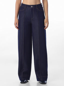 ONLY - Women Navy Blue Solid/Plain Polyester Blend Jeans