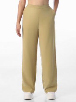 ONLY - Women Khaki Solid/Plain Viscose Blend Trouser