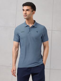 Technosport - Men Self Design Active Out Polo T-Shirt Slim Fit for Gym