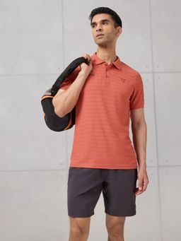 Technosport - Men Self Design Active Out Polo T-Shirt Slim Fit for Gym