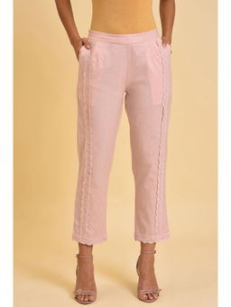 W - Light Pink Lace Slim Pant