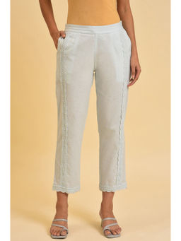 W - Light Blue Lace Slim Pant