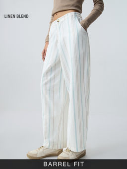 The Souled Store - Cotton Linen Pant Cruise Women Trousers