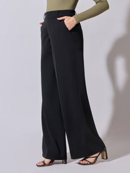 SHOWOFFFF - Edition Women'S Black High Waist Wide Leg Trousers