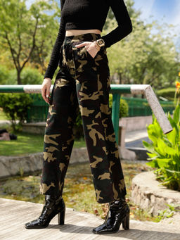 STREET 9 - Wide Leg Olive Trouser