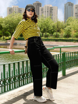 STREET 9 - Wide Leg Black Trouser