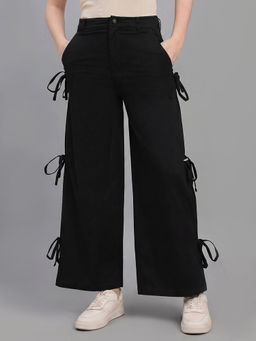 Go Colors - Women Pleated Black Pant