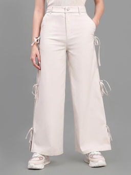 Go Colors - Women Pleated Beige Pant
